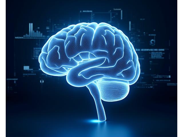 A stylized anatomical diagram of a brain with subtle light patterns, overlaid with scientific data graphs, representing evidence-based research.
