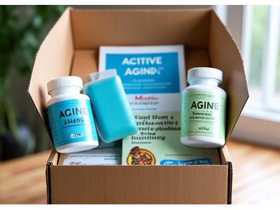 Active Aging box with joint support supplements and mobility aids