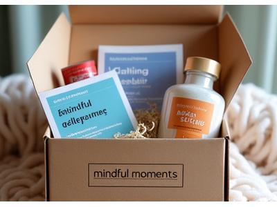 Mindful Moments box with aromatherapy diffuser and calming tea